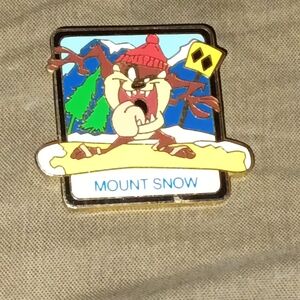 Looney Tunes Taz Mount Snow Enamel Pin - Red Beanie
